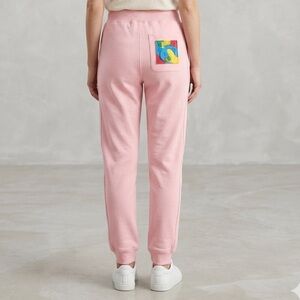 Moschino Pink Track Joggers with Colorblock Back Patch